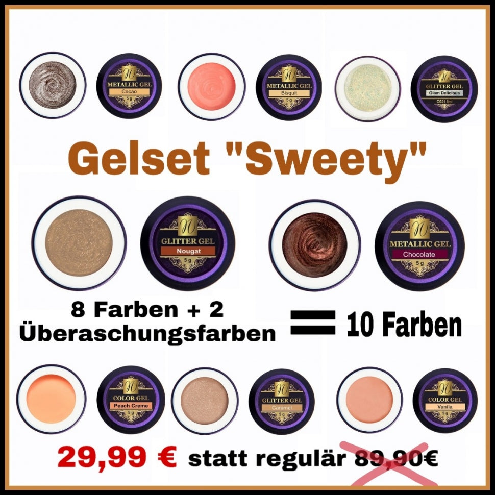 Gel Set "Sweety" 8 + 2 Farbgele je 5 ml