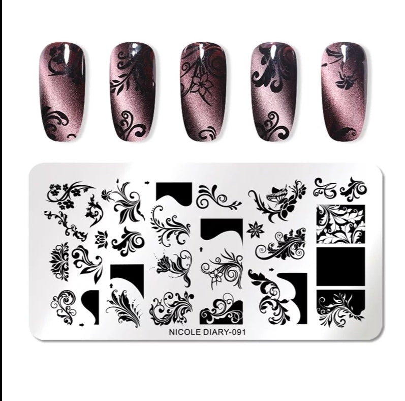 Stamping Plate Stencil Ornaments ND091