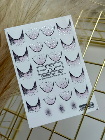 Slider mit Folie (Wasserlösliche Aufkleber) von VS Nails 180 COMBI FOIL