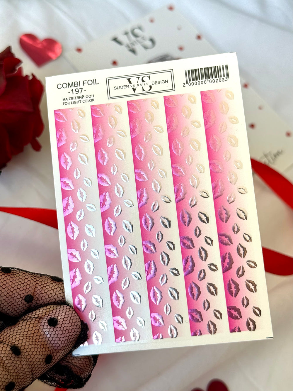 Slider with foil (water-soluble decals) by VS Nails 197 COMBI FOIL