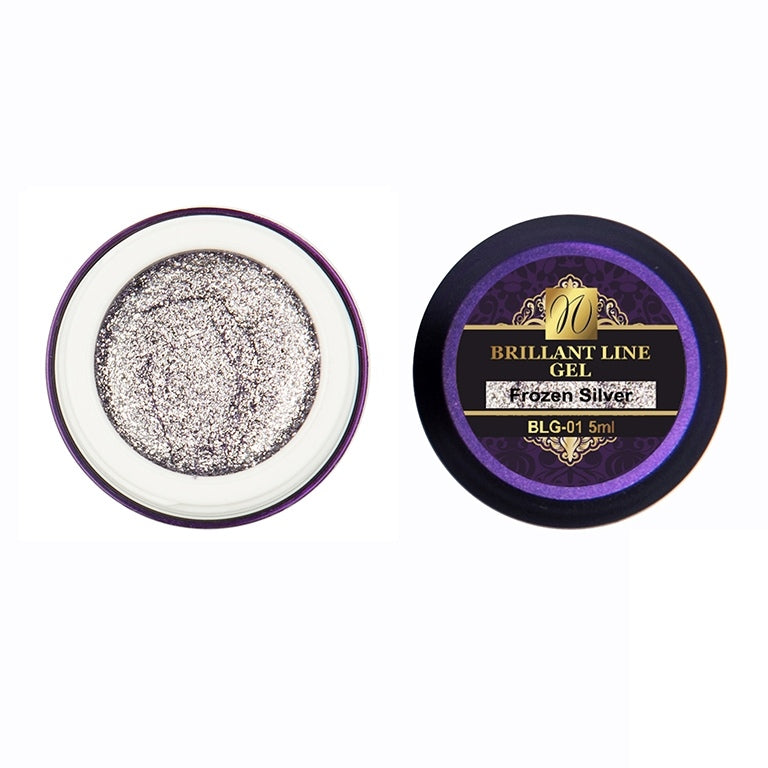 Extreme Glitter Gel 'Frozen Silver' (Brillant-Line) 5ml