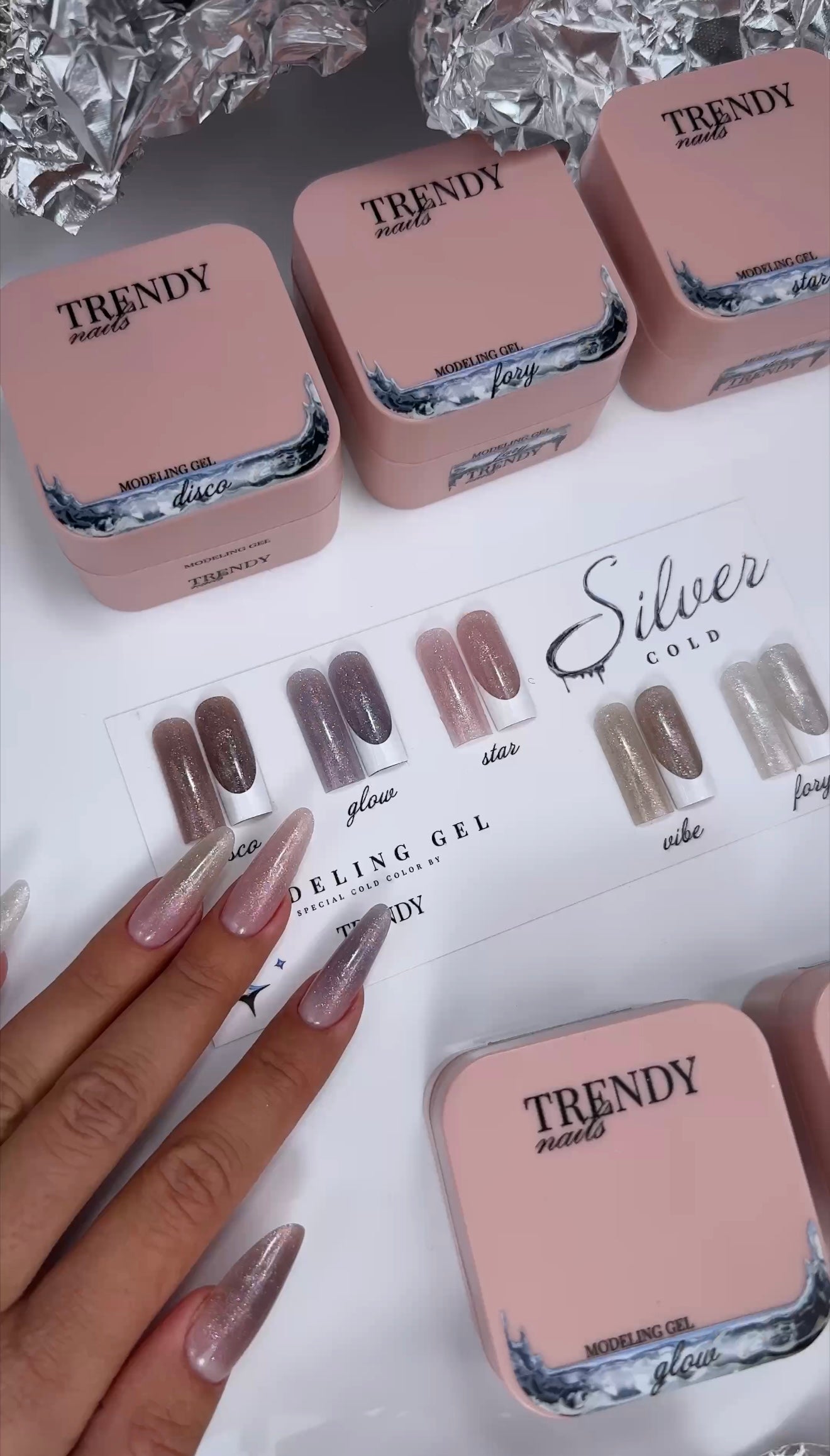 Modeling Gel selbstglättend „Disco“ Silver-Gold Collection (15ml/30ml) (TPO-Free)