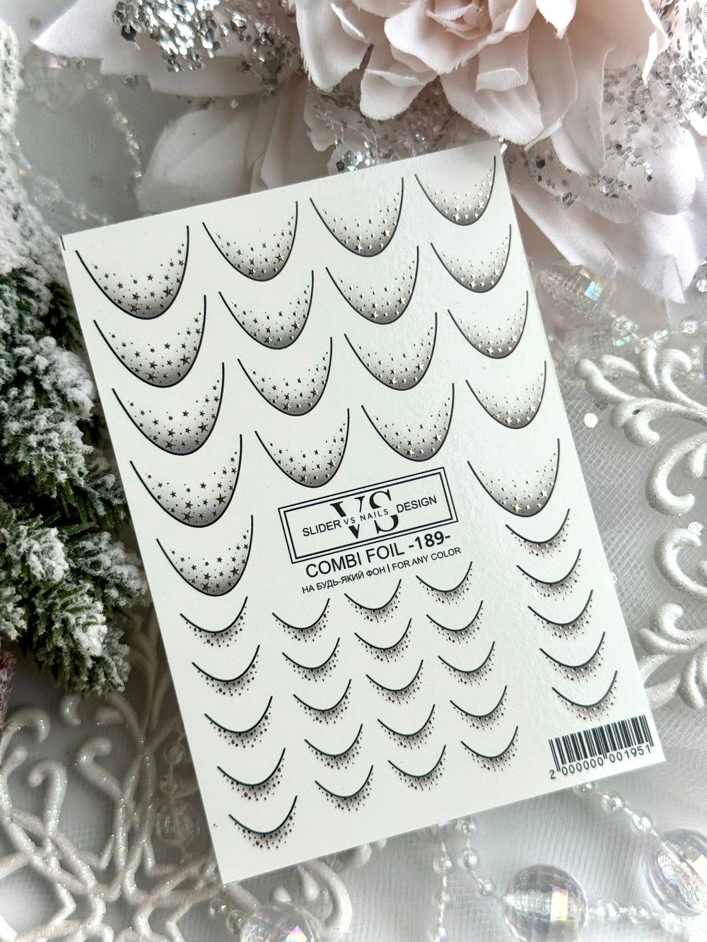 Slider with film (water-soluble stickers) by VS Nails 189 COMBI FOIL
