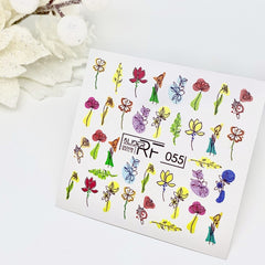 Sticker Design RF055 Flowers (Water-soluble Stickers) Slider