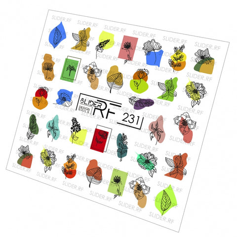 Sticker Design RF231 Blumen (Wasserlösliche Aufkleber) Слайдер