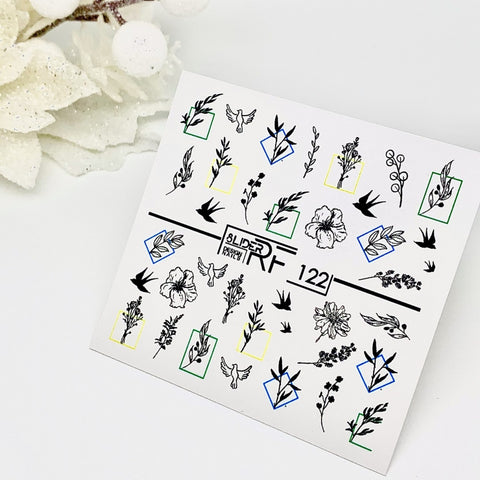 Sticker Design RF122 Flamingo/Blätter (Wasserlösliche Aufkleber) Слайдер