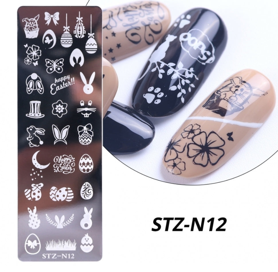 Stamping Plate Stencil Easter STZ-N12