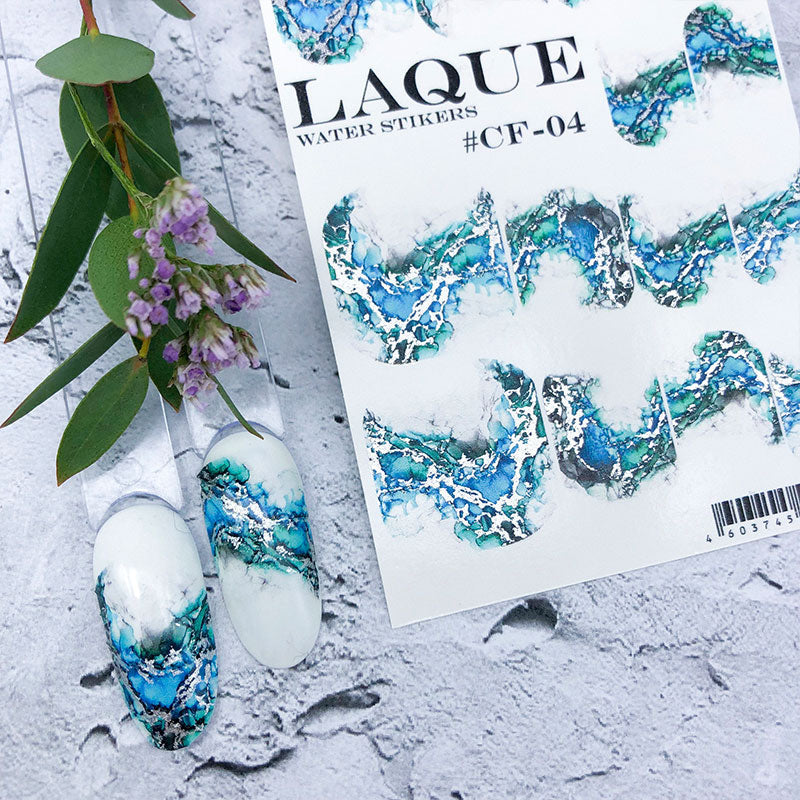 Slider mit Folie CF-04 grün+silber (Wasserlösliche Aufkleber) von Laque