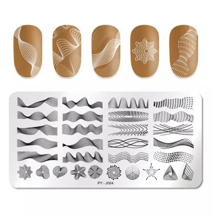 Stamping Plate Stencil Waves PY-J004