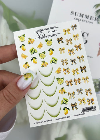Slider CUT OUT ohne Ausschneiden (Wasserlösliche Aufkleber) CU27 von VS Nails