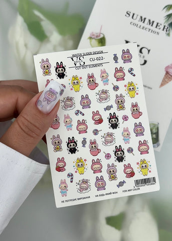 Slider CUT OUT ohne Ausschneiden (Wasserlösliche Aufkleber) CU22 von VS Nails