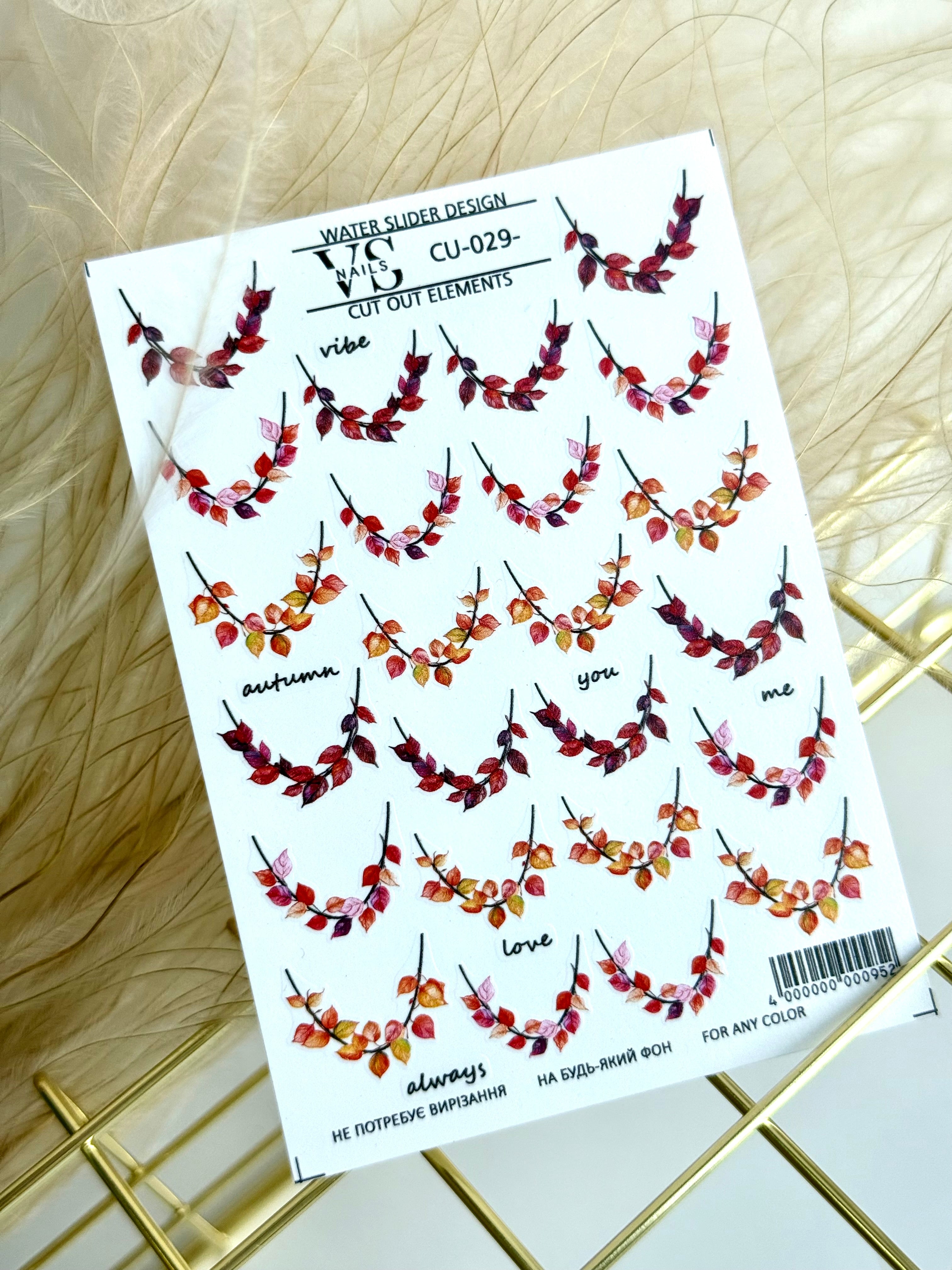 Slider CUT OUT ohne Ausschneiden (Wasserlösliche Aufkleber) CU29 von VS Nails