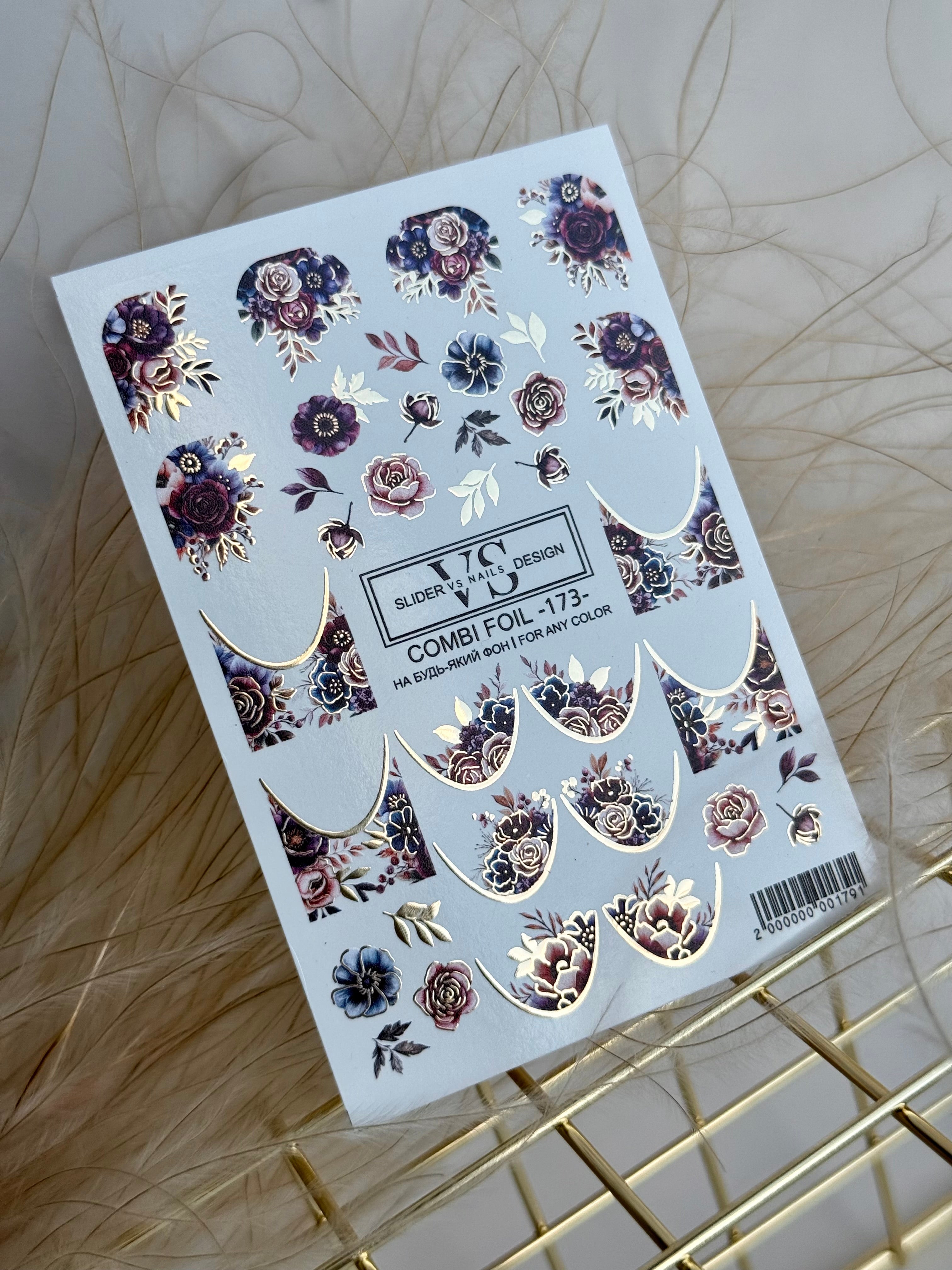 Slider mit Folie (Wasserlösliche Aufkleber) von VS Nails 173 COMBI FOIL