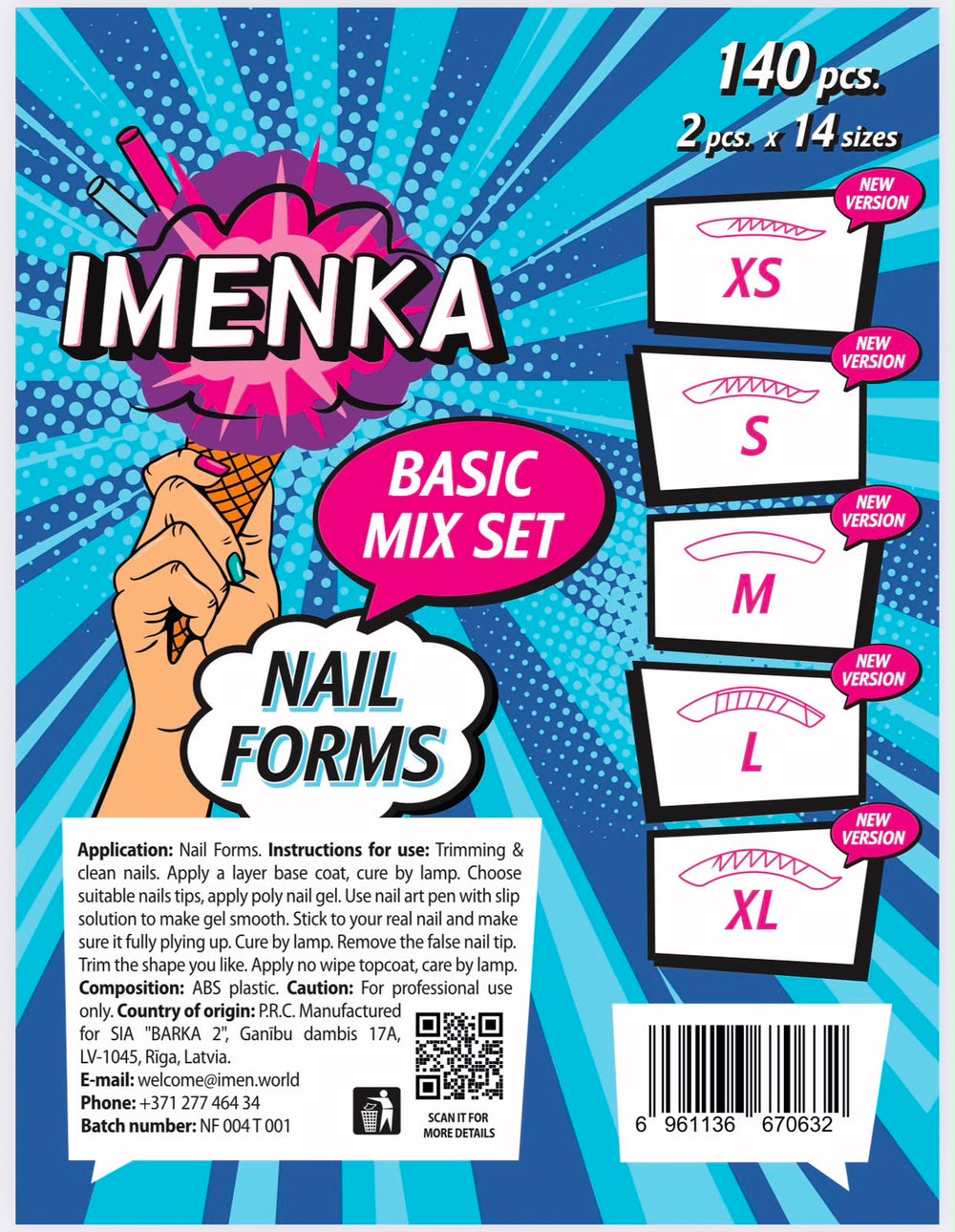 Nail Forms "Basic Mix" 140 pcs. by Imenka