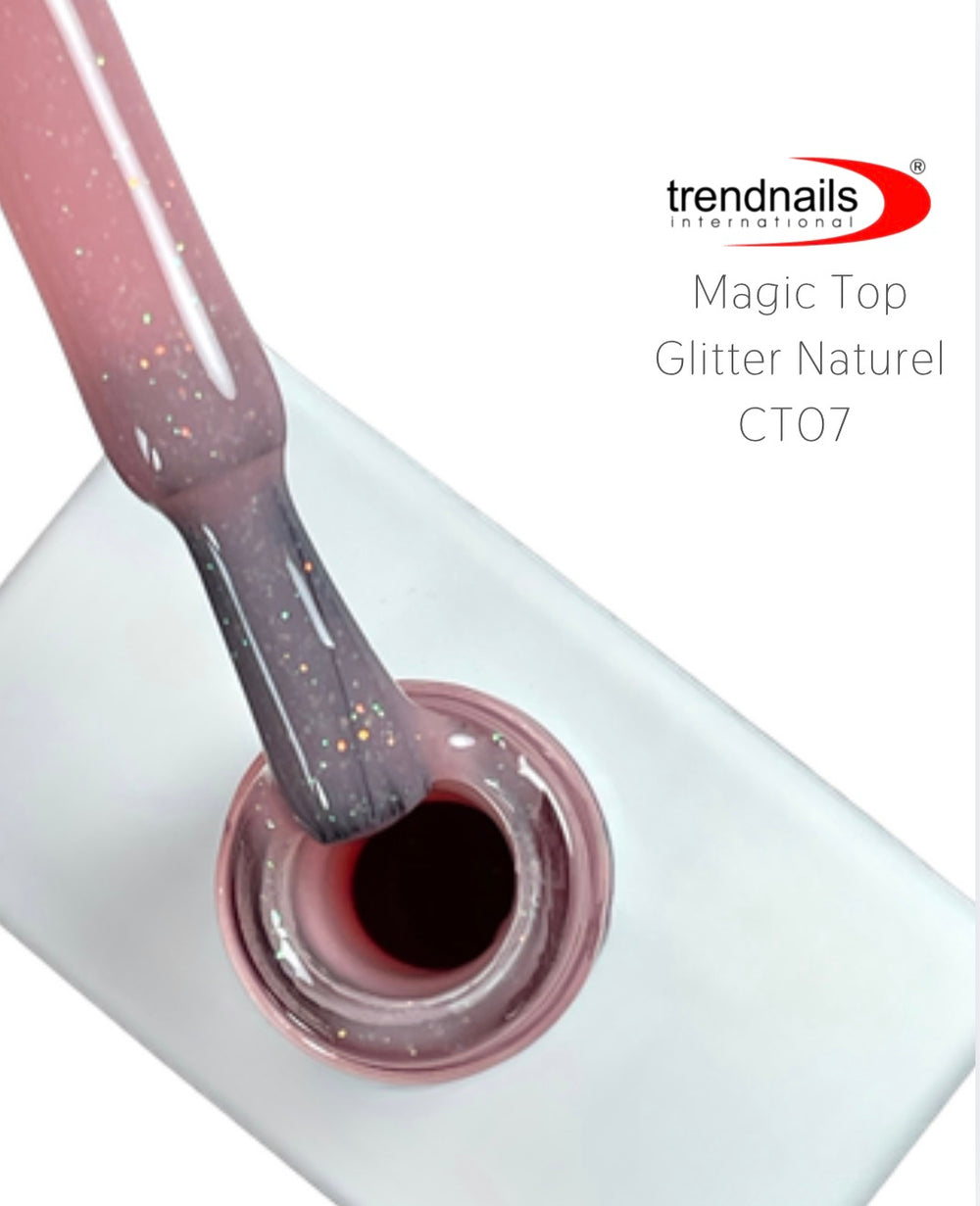 Magic Top No Wipe Versiegler Glitter Naturell (gel lucido senza strato di dispersione) 10ml di Trendnails