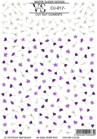 Slider CUT OUT ohne Auschneiden (Wasserlösliche Aufkleber) CU17 von VS Nails