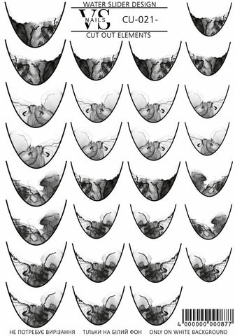 Slider CUT OUT ohne Auschneiden (Wasserlösliche Aufkleber) CU21 von VS Nails