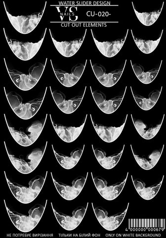 Slider CUT OUT ohne Auschneiden (Wasserlösliche Aufkleber) CU20 von VS Nails