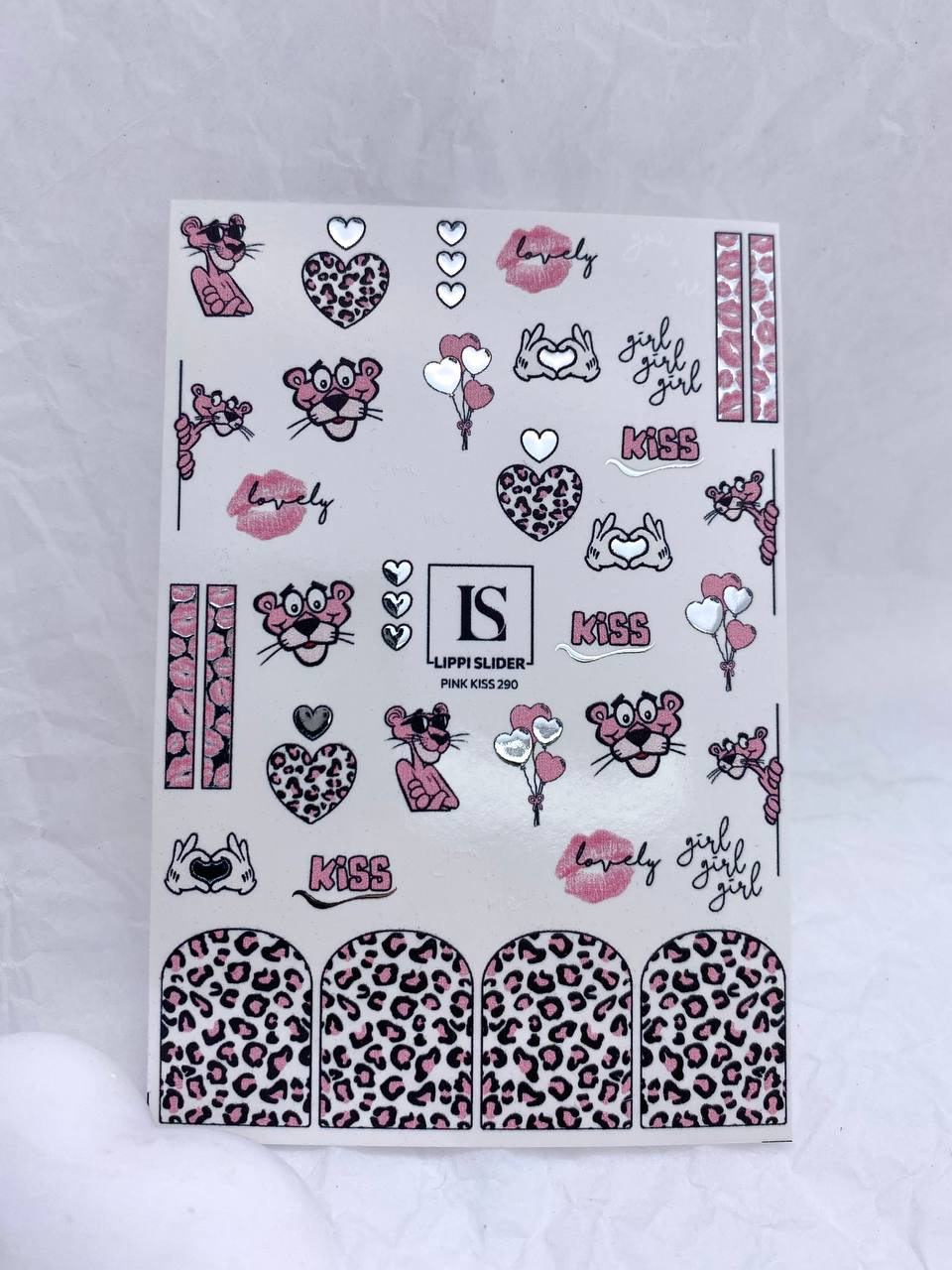 Slider "Pink Kiss" 290 (Wasserlösliche Aufkleber) von Lippi Slider