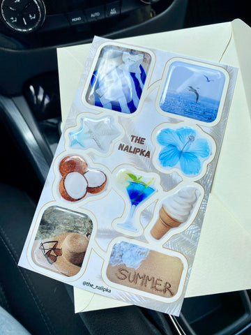 Coole selbstklebende 3D Aufkleber für Ihr Handy, Tablet, Notebook und Laptop Beach/Summer